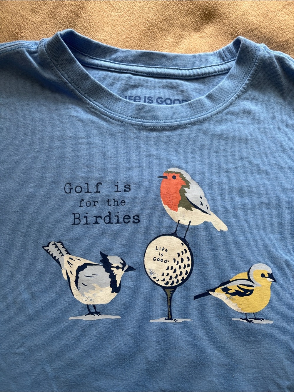 Life Is Good Light Blue 'Golf is for the Birdies' Bird Graphic Tee